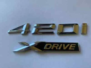 Logotipo de placa de arranque trasero cromado 420i X Drive xDrive para BMW F32 F33 F34 F36 G22 G23 - Imagen 1 de 1