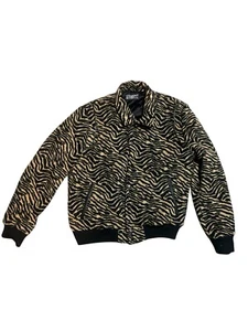Straight To Hell Rocker Tiger Print Bomber Jacket Men's XL - Picture 1 of 7
