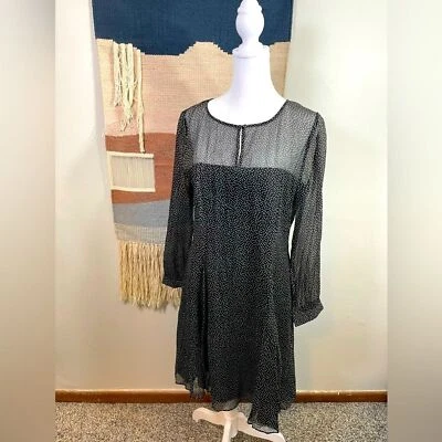 J. Vestido Crew 100 % seda negro lunares 6 Foto 1 de 4