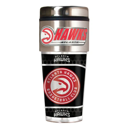 ATLANTA HAWKS 16 OZ STAINLESS STEEL COFFEE TRAVEL MUG 3D METAL EMBLEM Cover