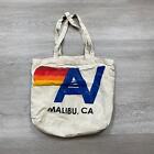 Aviator Nation Malibu CA Canvas Printed Tote Bag 