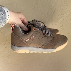 Evolv trax hiking shoes women's size 7 men's size 6 brown gray and pink - Picture 1 of 7