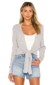 autumn cashmere front tie ribbed cardigan M - Picture 1 of 5