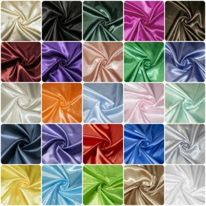 Luxury Silky Satin Dress Craft Fabric Wedding Material 100% Polyester 150cm Wide - Picture 1 of 67