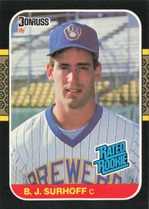 1987 Donruss Baseball Rated Rookie B.J. Surhoff Milwaukee Brewers #28 - Picture 1 of 2