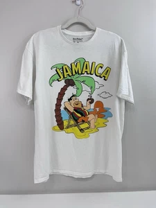 T-Shirt Hanna Barbera The Flintstones Fred JAMAICA Beach Unisex weiß Gr. XL - Bild 1 von 7
