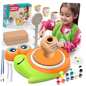 Pottery Wheel for Kids-Complete Pottery Painting Kit Arts and Orange-Snail - Picture 1 of 7