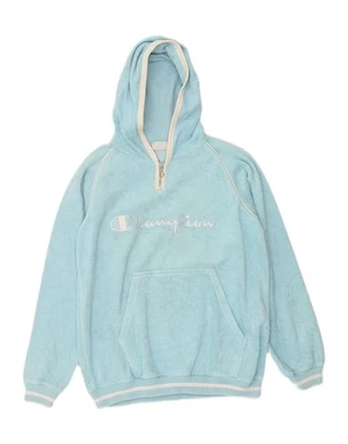 CHAMPION Boys Graphic Hooded Fleece Jumper 13-14 Years Blue Cotton AU05 - Image 1 of 3