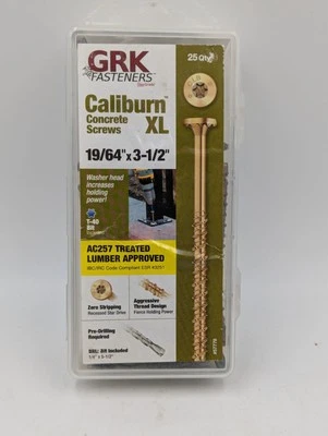 GRK Caliburn XL Concrete Screws 19/64" x 3-1/2" 25 Pc HandyPak, CAL1964312HPXL