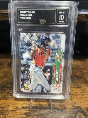 2020 TOPPS HOLIDAY SSP #HW105 YORDAN ALVAREZ ROOKIE RC GMA 10 - Image 1 of 2