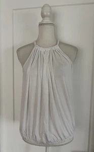 Top Mujer Trina Turk Imma Halter Cuello Burbuja en Blanco Talla M - Imagen 1 de 8