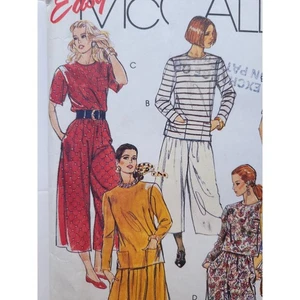 Easy McCall's 5091 Sewing Pattern Culottes, Top, 4-Gore Skirt Sz 12-16, B34-38" - Picture 1 of 9