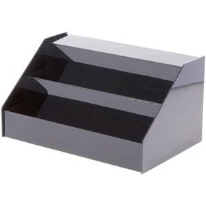 Plymor Black Acrylic 3-Step Open Front Display Stairs, 8" H x 12.25" W x 6.5" D - Picture 1 of 1