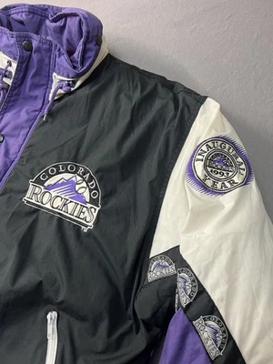 Vintage 90s Pro Player Colorado Rockies MLB Puffer Jacket XL - Image 1 of 4