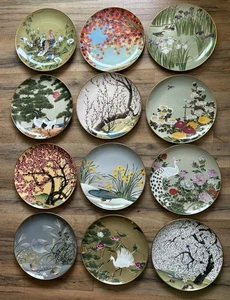 Vögel und Blumen des Orients alle 12 Monate Deko Teller Franklin Japan - Bild 1 von 17
