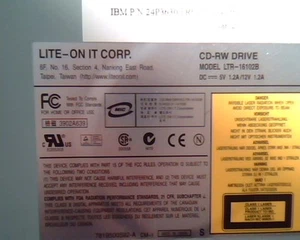 Unidad CD-RW LITE-ON IT LTR-16102B IDE 16x10x40x regrabable enero 2002 - Imagen 1 de 4