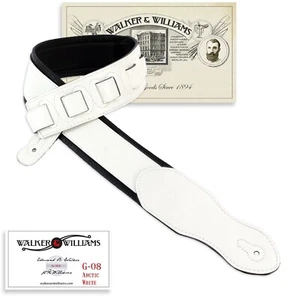 Walker & Williams G-08 Parch White Padded Strap with Soft Garment Leather Back - Picture 1 of 7