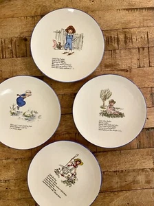 4 VINTAGE Nursery Rhyme Plates w/ Blue Trim | Metropolitan Museum of Arts 6.75” - Picture 1 of 10