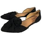 Torrid Women's Size 9 WW Twist Bow D'Orsay Flat Black Slip On Shoes