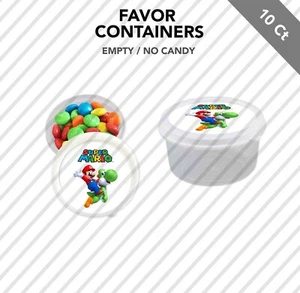 10 contenedores de dulces pequeños Super Mario Yoshi Party Favor de 2,3 oz rellenables regalo - Imagen 1 de 4