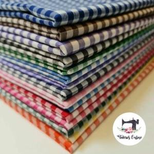 1/4" Gingham Check Cotton / Polycotton Fabric Plaid Dress Craft Material 44" - Picture 1 of 81