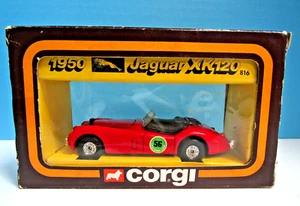 VINTAGE CORG DIECASTI CLASSIC TOY 1950 RED JAGUARXK120 GREAT BRITAIN 1984 - Picture 1 of 15