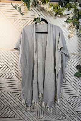 URBAN OUTFITTERS ECOTE Mujer Rayas Borlas Mantón Cortina Algodón TALLA ÚNICA Foto 1 de 4