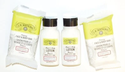J.R. WATKINS ALOE & GREEN TEA BATH & BODY TRAVEL LOTIONS & FACE & BODY BARS NEW - Image 1 of 2