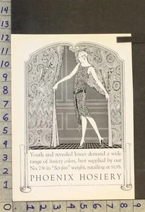1927 MODE DAMEN PHOENIX STRUMPFWAREN SCHÖNHEIT SEXY DONALD DENTON ART DECO AD WW66 - Bild 1 von 1