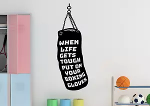 Wenn das Leben hart wird inspiriert Boxen Sport Wandbild Aufkleber Vinyl Sticker - Bild 1 von 4
