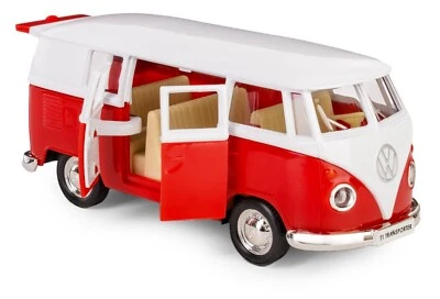 Volkswagen T1 Transporter Bus Modelo Juguete Diecast Rojo RMZ City Escala 1:34-1:39 Foto 1 de 4