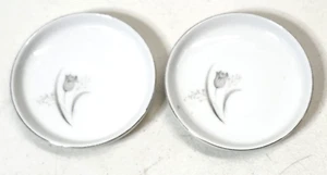 2 Vintage Creative Royal Elegance Fine Bone China Tulip Pattern Coasters - Picture 1 of 7