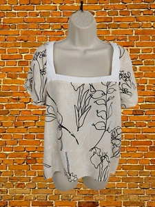 GUESS NUDE BLOUSE SMALL WOMENS FLORAL PRINT TIE BACK KEYHOLE TUNIC SMOCK TOP S - Picture 1 of 5