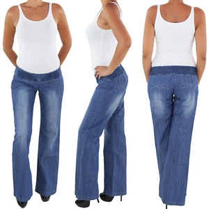 Damen Schlaghose Bootcut Jeans Hose Hüftjeans Stretchjeans Flared Weites Bein - Bild 1 von 3