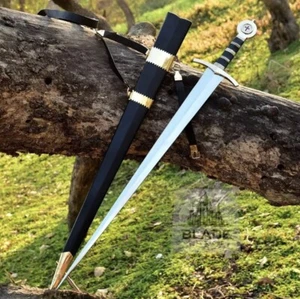 Hand Forged Carbon Steel Viking Sword Sharp Battle Ready Medieval With Scabbard - Picture 1 of 7