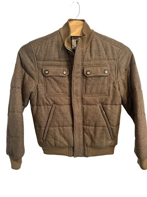 Abrigo Triple Five Soul Lana Bombardero Aislado Marrón Para Hombre Chaqueta Grande A Cuadros Foto 1 de 4