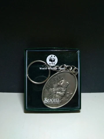 Vintage World WildLife Fund WWF Giant Panda Fine Seagull Pewter Key Chain 1989 Cover