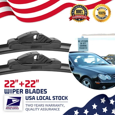 FOR Mercedes-Benz C280 2006-2007 Windshield Wiper Blade Pair Set of 2*22inch - Image 1 of 4