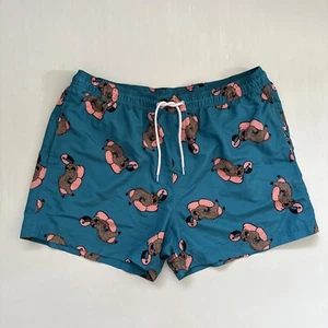 Wave Zone Men’s Board Shorts Size 2XL Blue Sloth Print Waist 102cm Elastic Tie - Picture 1 of 15