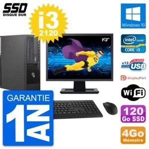 PC Fujitsu E700 E90+Dt Pantalla 19" Core i3-2120 RAM 4Go GB 120Go Windows 10 Wi - Imagen 1 de 3
