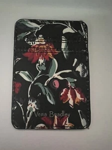 Vera Bradley Womens Adhesive Phone Wallet Stick On Perennials Noir - Picture 1 of 5