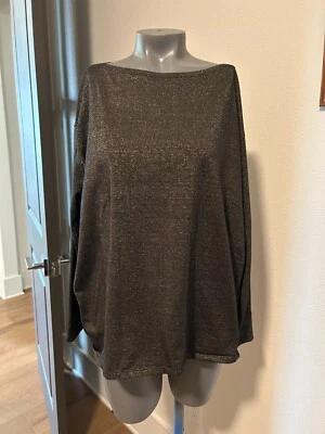 lululemon cover your assets size 6 top shirt gold black shimmer loose limited - Image 1 of 4
