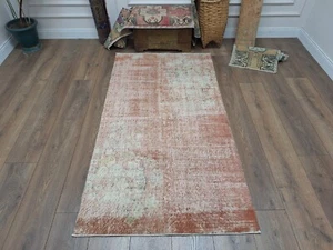 Alfombra roja, alfombra hecha a mano, alfombra de área de Anatolia, alfombra de pavo 3,7 x 6,7 pies - Imagen 1 de 10