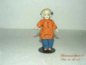 ANTIGUO JAPONÉS MINIATURA NIÑA BISQUE CHINA TRAJE DE TRAJE DOBLE ARTICULACIÓN MUÑECA DE 4 - Imagen 1 de 6