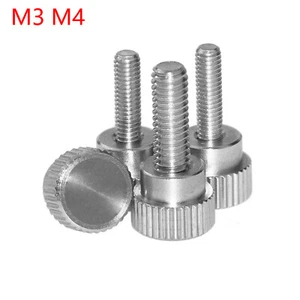 M3 M4 Knurled Thumb Screws Stainless Steel Hand Grip Knob Bolts Head Ø9 x H7mm - Picture 1 of 5