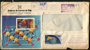 Chile #765a #792 Cubierta de correo aéreo filatélico registrado 1988 matasellos especiales - Imagen 1 de 2