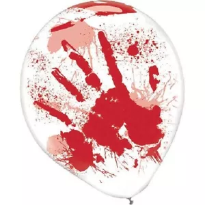 Asylum Printed Bloody Hand Helium Quality 6 12" Latex Balloons - Picture 1 of 1