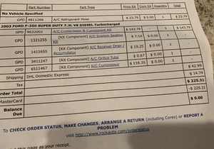 2003 FORD F-350 SUPER DUTY 7.3L V8 DIESEL Turbocharged A/C Compressor & Componts - Picture 1 of 1