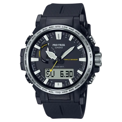 Reloj digital Casio Pro Trek resistente solar triple sensor 47 mm para hombre PRW61-1A Foto 1 de 3