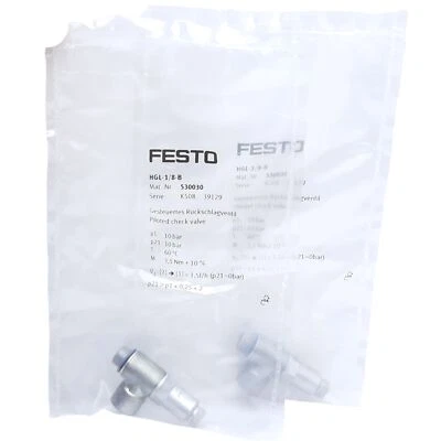 Lot of 2 Festo HGL-M5-B Piloted Check Valve 530029 HGL-B Series, Threaded 5mm - Image 1 of 4